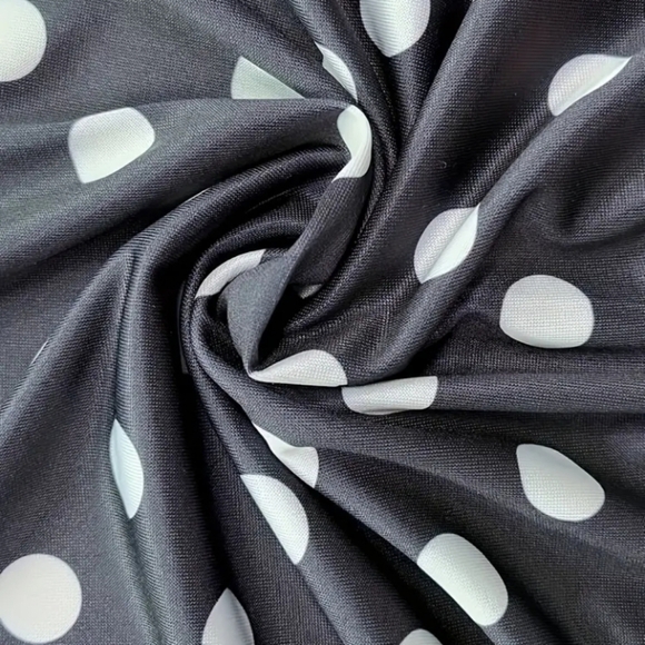 🐾Elegant Plus Size Black and White Polka Dot Dress - Picture 6 of 7